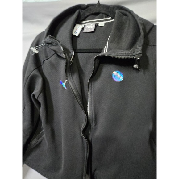 Puma Bmw Motorsport Women's  Zip Up Hoodie Black Size XL 599543 01 MSport *Flaw* - Picture 2 of 10